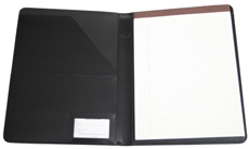 black bonded leather pad holder with letter pad
