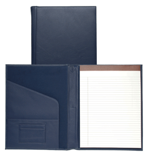 blue topgrain leather letter size padfolios