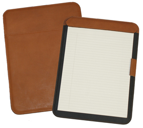 Front and Back Cover of British Tan Leather Secretary Padfolio