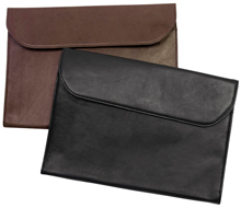 brown and black buffed cowhide leather potfolios