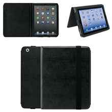 black leather book jacket cover for iPad2