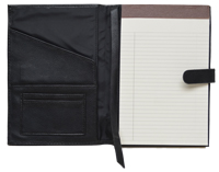 black faux leather Forever junior padfolio with ivory pad