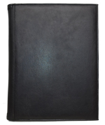 black faux leather letter size padfolio