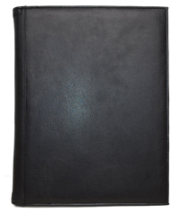 black faux leather letter size pad holder