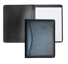 inside and outside views of top-grain leather padfolio