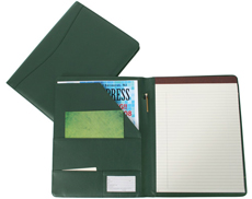 green leather writing padfolio covers with letter pad