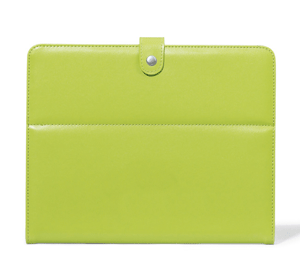 lime green faux leather tablet stand