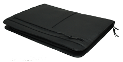 black leather lefty convertible portfolio
