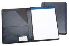 navy blue bonded leatehr pad folios with pockets