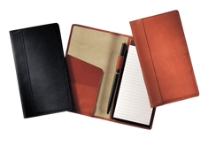 black and tan calfskin note portfolios