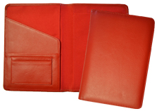red classic junior padfolio inside and outside view
