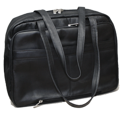 black leather shoulder laptop briefbag