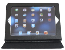 black synthetic leather case for new iPad
