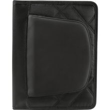 black dobby nylon zippered iPad holder with outside pocket