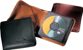 black, Burgundy and tan leather CD cases