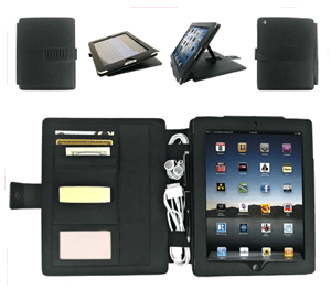 black leather convertible case for iPad2