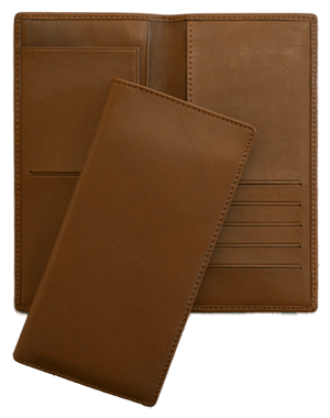 tan Florentina Napa leather checkbook holder