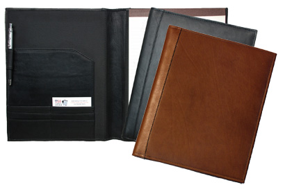 Black & British Tan Rustic Columbian Leather Padfolio